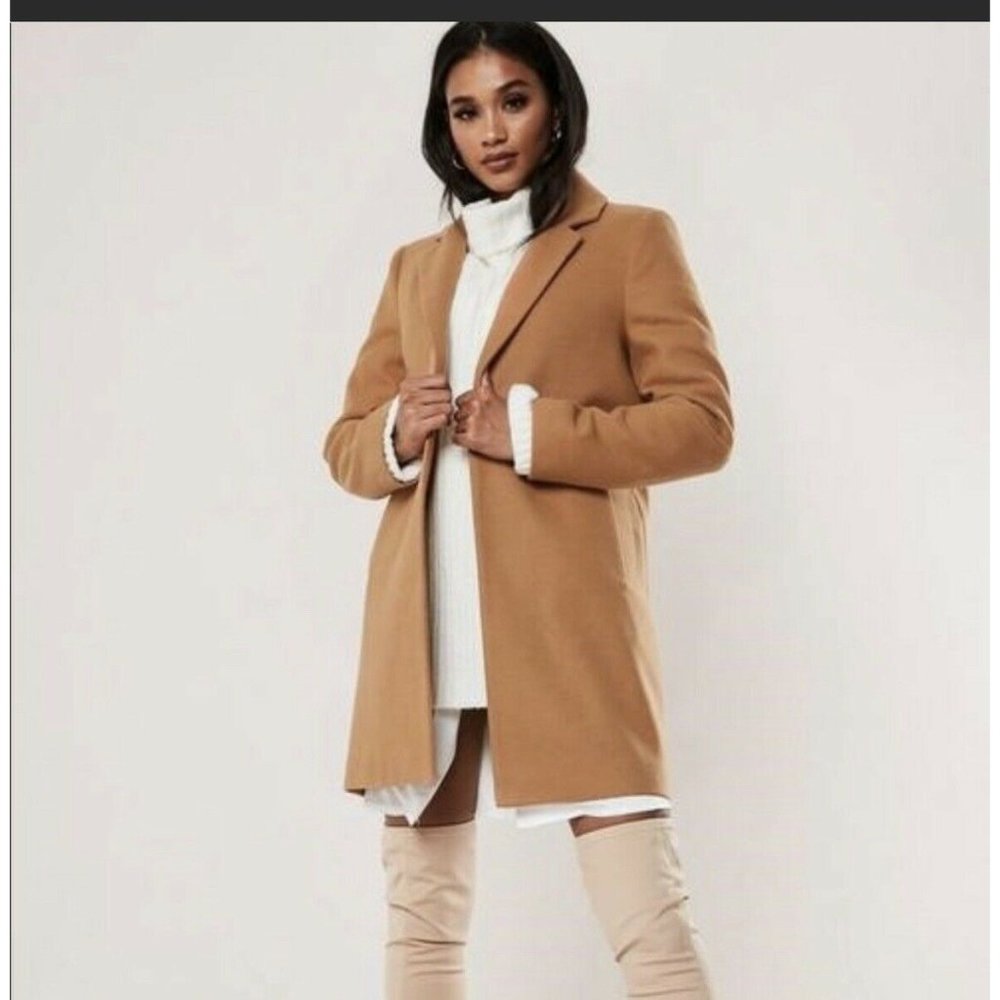 Womens Missguided Ultimate Formal Coat Camel NWT Size 2